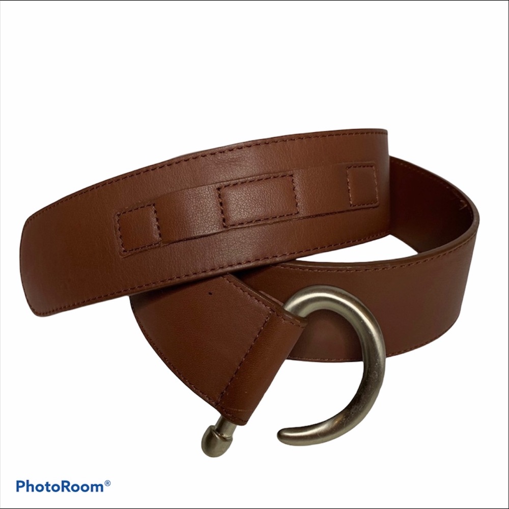 J.Jill Brown Leather boho J Hook Classic Wide Belt 11$ &7.67 FINAL SALE
